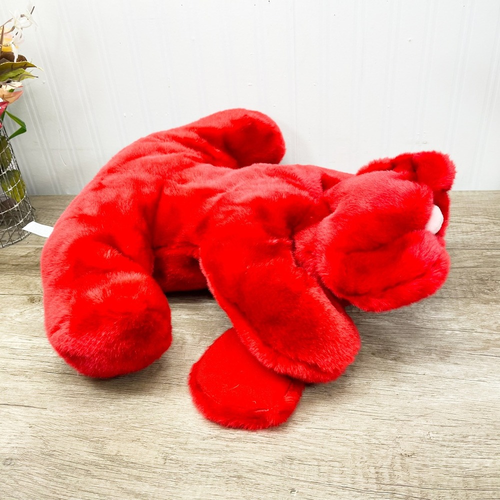 Kids of America Red Plush Dog Floppy Stuffed Animal Pink Bow 2003 Vintage 17in - Picture 10 of 11
